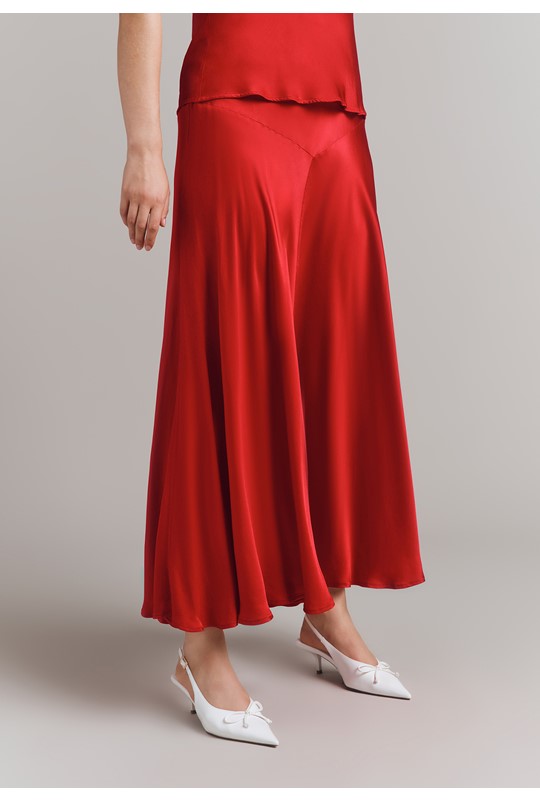 Diana Satin Midi Slip Skirt