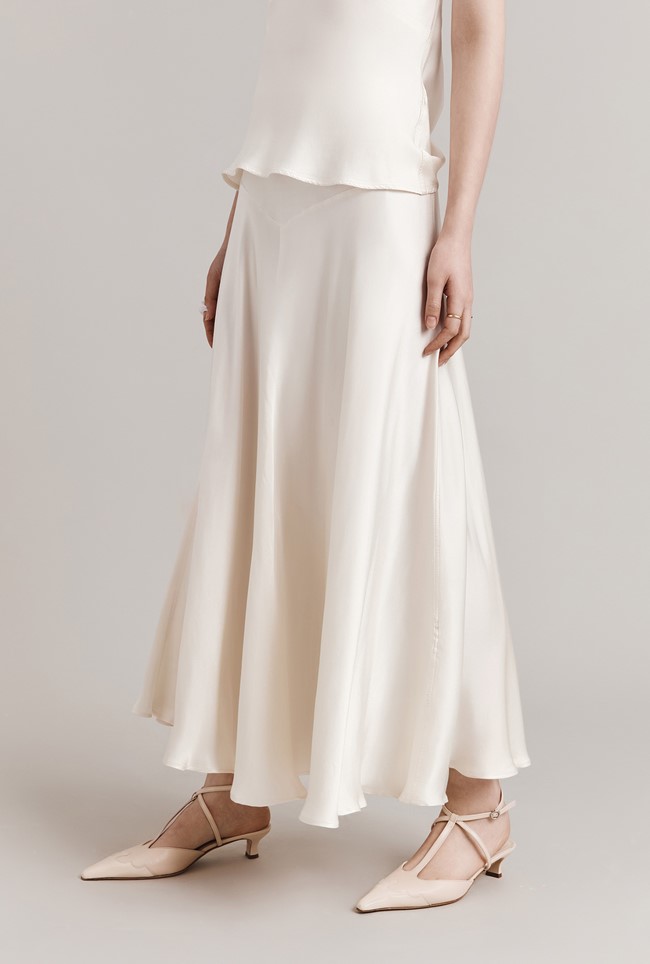 Diana Satin Midi Slip Skirt