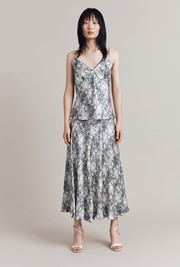 Diana Snake Midi Slip Skirt