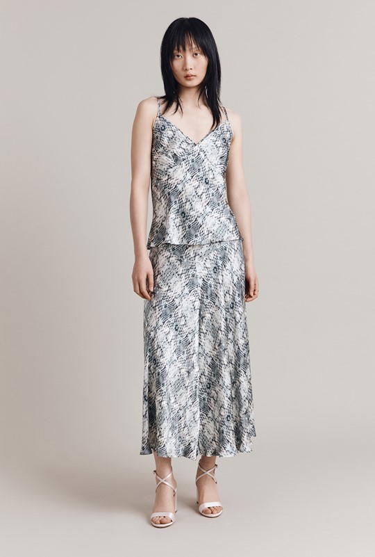 Diana Snake Midi Slip Skirt