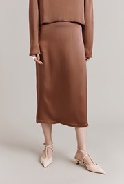 Frances Satin Midi Skirt