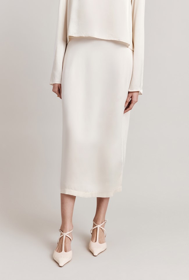 Frances Satin Midi Skirt