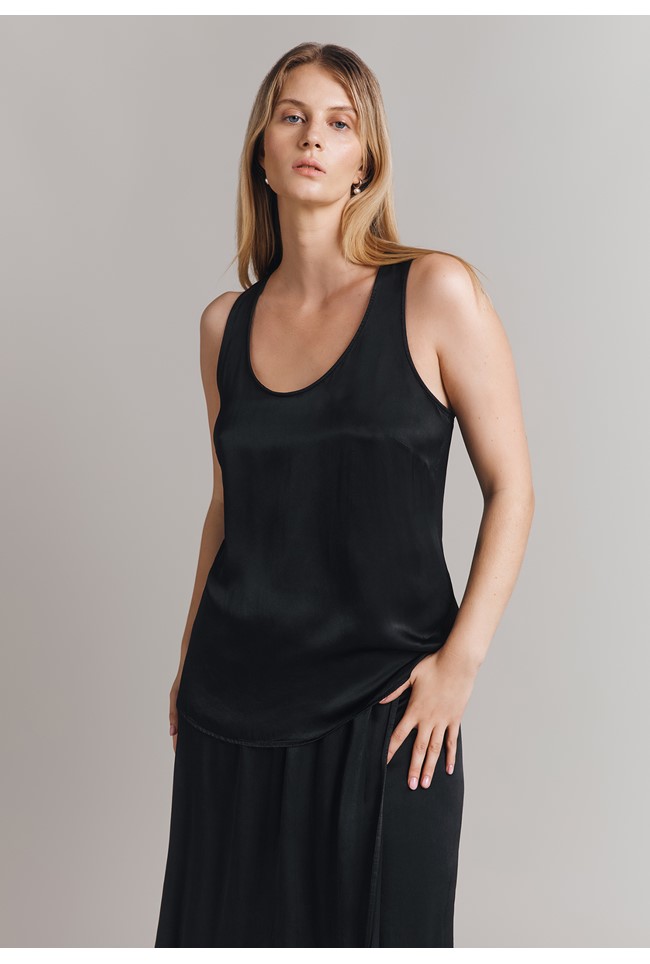 Sade Satin Sleeveless Top