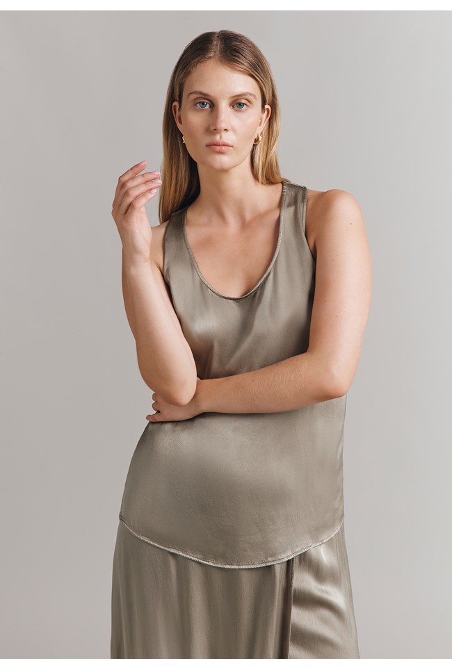 Sade Satin Sleeveless Top