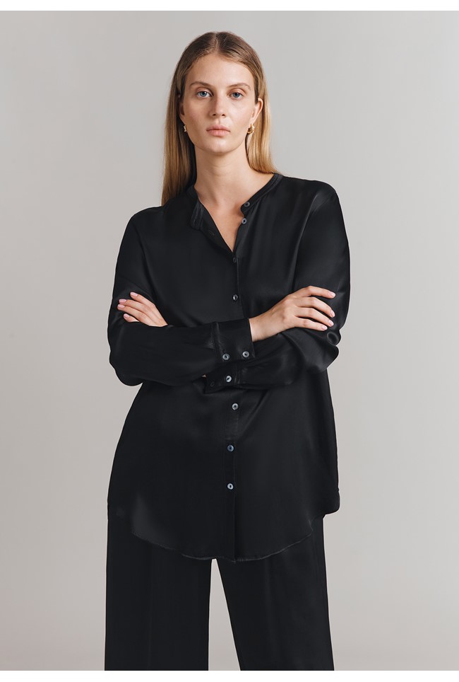 Lila Satin Shirt