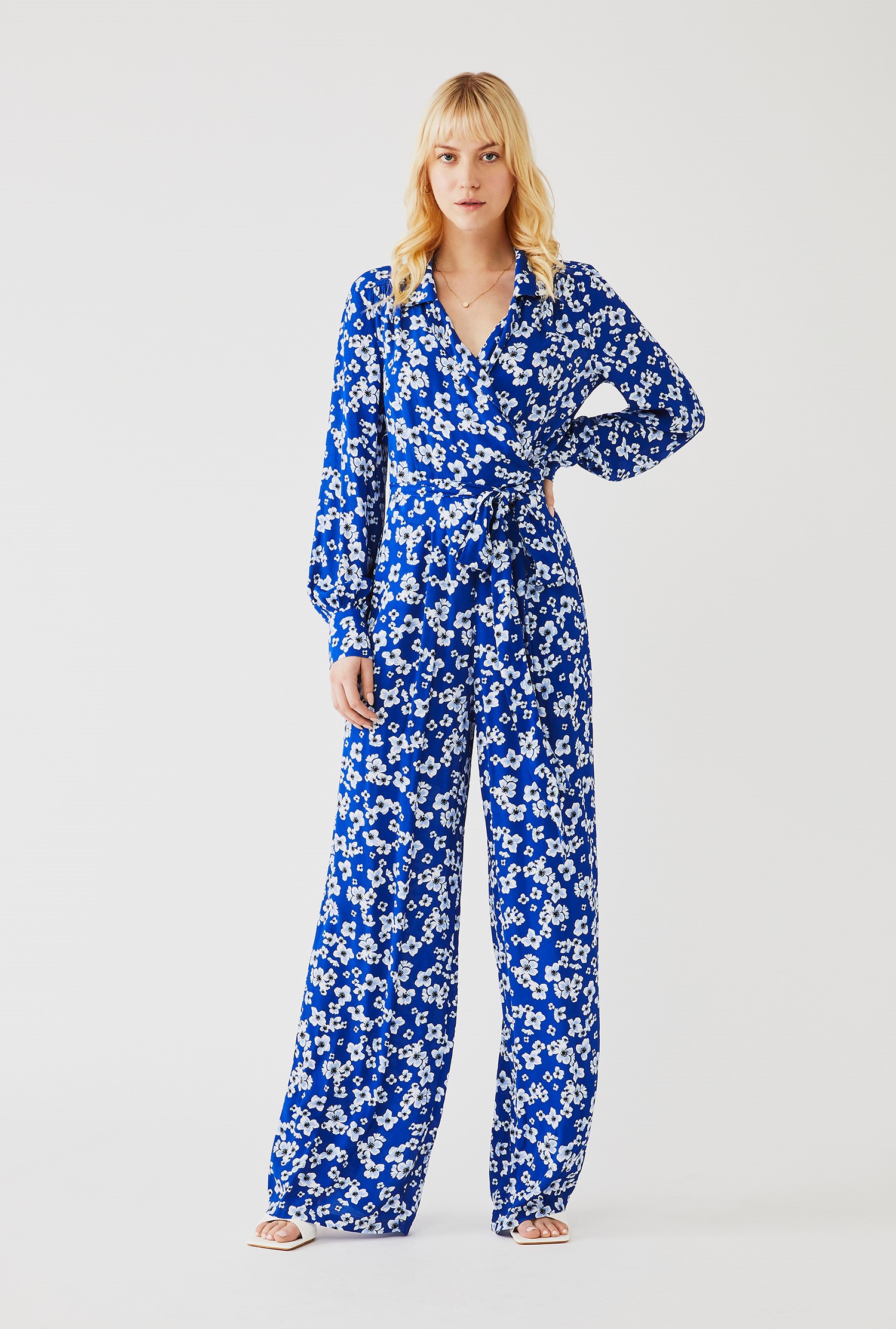 Jumpsuit with Wide Leg Silhouette in Printed Crepe | Ghost London