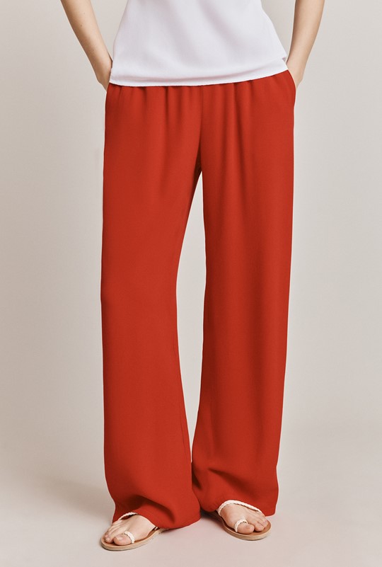 Olivia Red Crepe Trouser