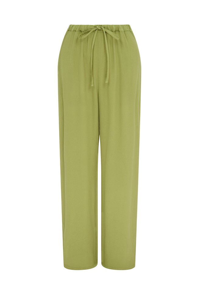 Olivia Forest Green Crepe Trousers