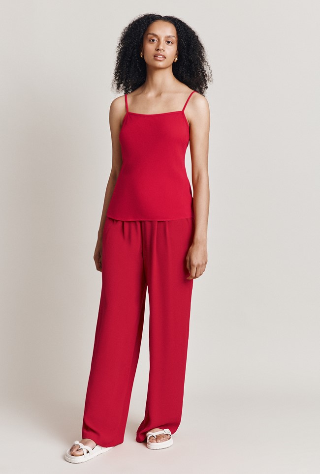 Aria Red Crepe Trouser