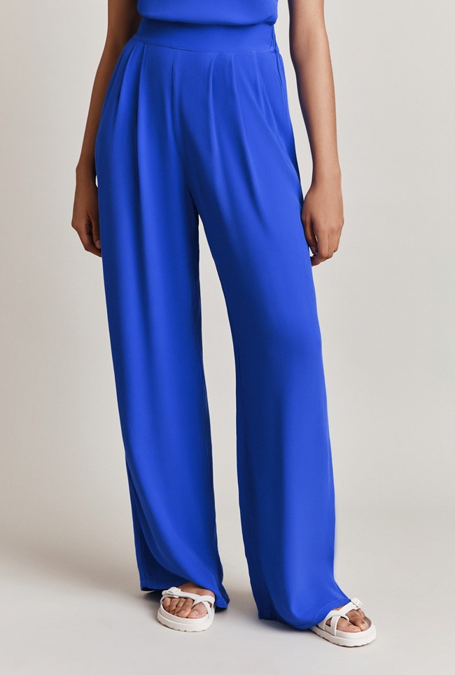 Aria Blue Crepe Trouser