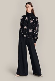 Clara Crepe Palazzo Wide Leg Trousers