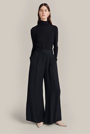 Clara Crepe Palazzo Wide Leg Trousers