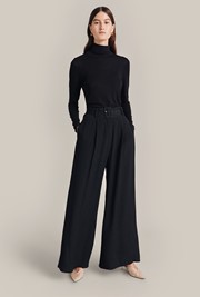 Clara Crepe Palazzo Wide Leg Trousers