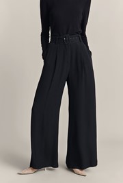 Clara Crepe Palazzo Wide Leg Trousers