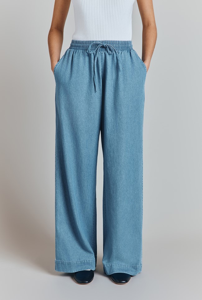 Edith Denim Elasticated Waist Trousers