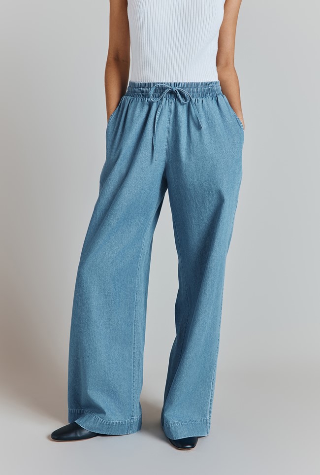 Edith Denim Elasticated Waist Trousers