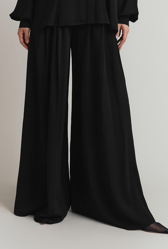 Lottie Wide Leg Satin Trousers