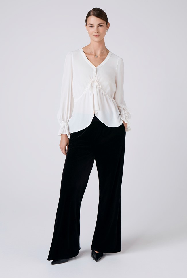 Serena Velvet Wide Leg Trousers