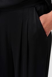 Andie Pleated Wide Leg Satin Trousers