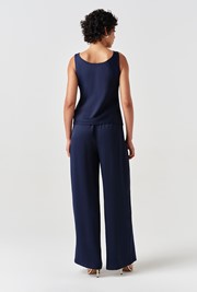 Andie Pleated Wide Leg Satin Trousers