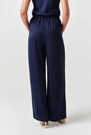 Andie Pleated Wide Leg Satin Trousers