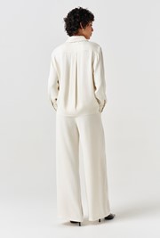 Andie Pleated Wide Leg Satin Trousers