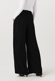 Andie Pleated Wide Leg Crepe Trousers