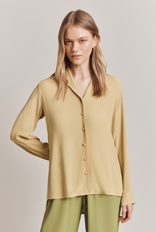 Aimee Mustard Crepe Shirt