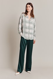 Amy Satin Long Sleeve Shirt