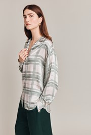 Amy Satin Long Sleeve Shirt