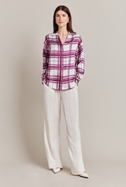 Amy Satin Long Sleeve Shirt