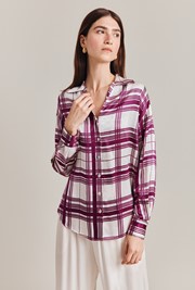 Amy Satin Long Sleeve Shirt