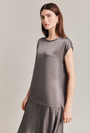 Melody Satin Short Sleeve Top