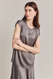 Melody Satin Short Sleeve Top