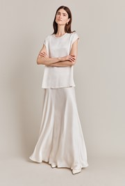 Melody Satin Short Sleeve Top