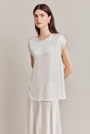 Melody Satin Short Sleeve Top