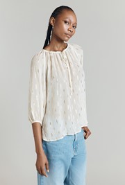 Adeline Lurex Georgette Peasant Blouse