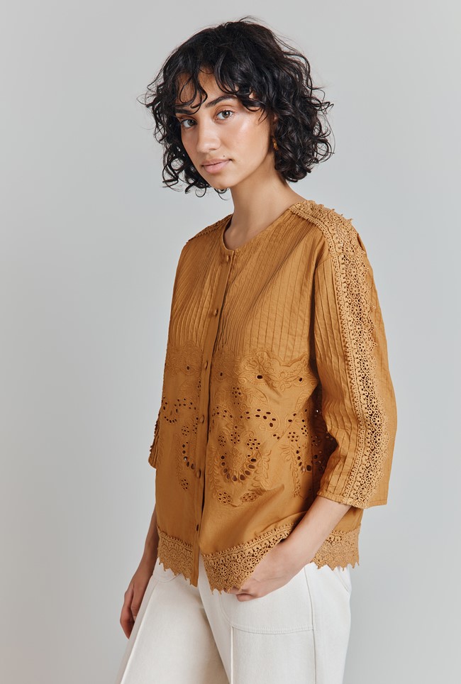 Eden Embroidered Cotton Blouse