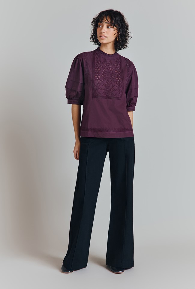 Lucie Cotton Appliqued Embroidered Blouse