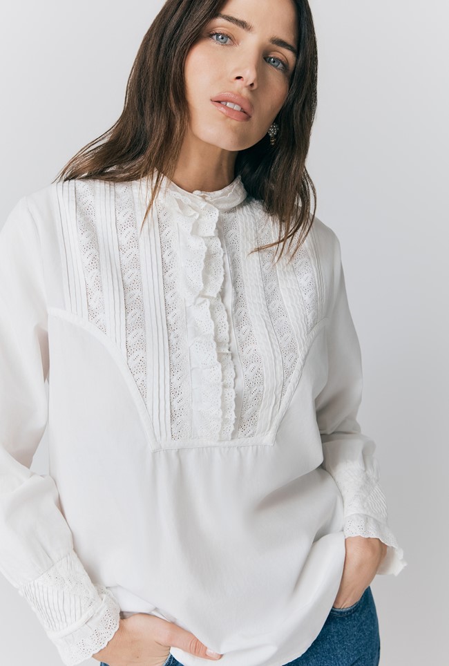 Ellery Broderie Anglaise Cotton Blouse