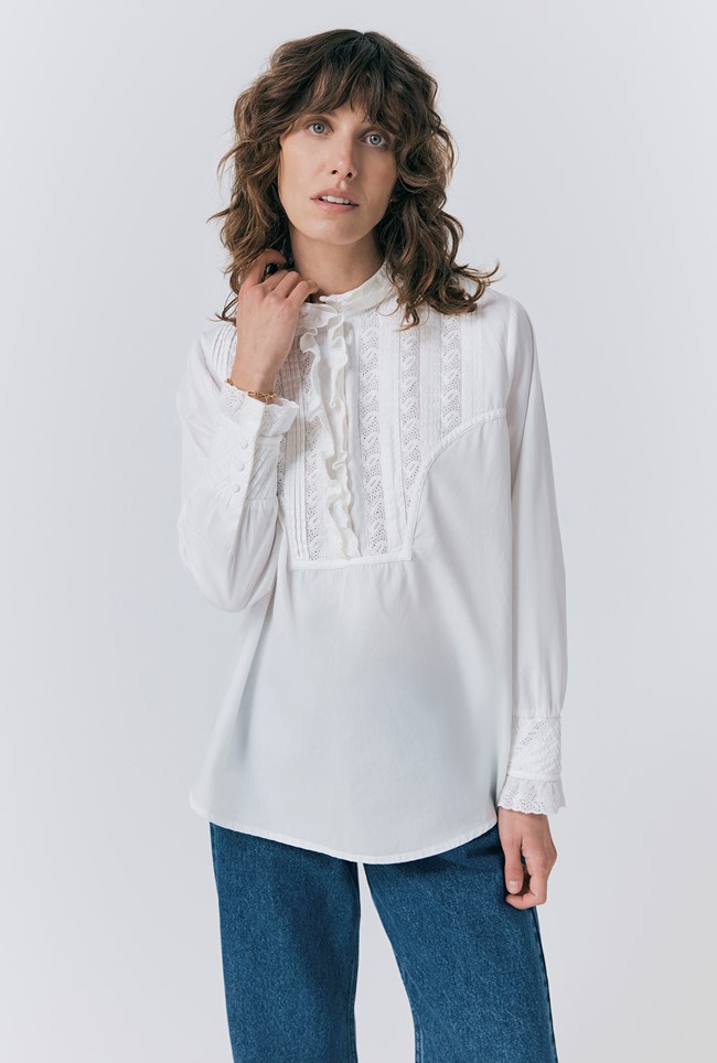 Ellery Broderie Anglaise Cotton Blouse