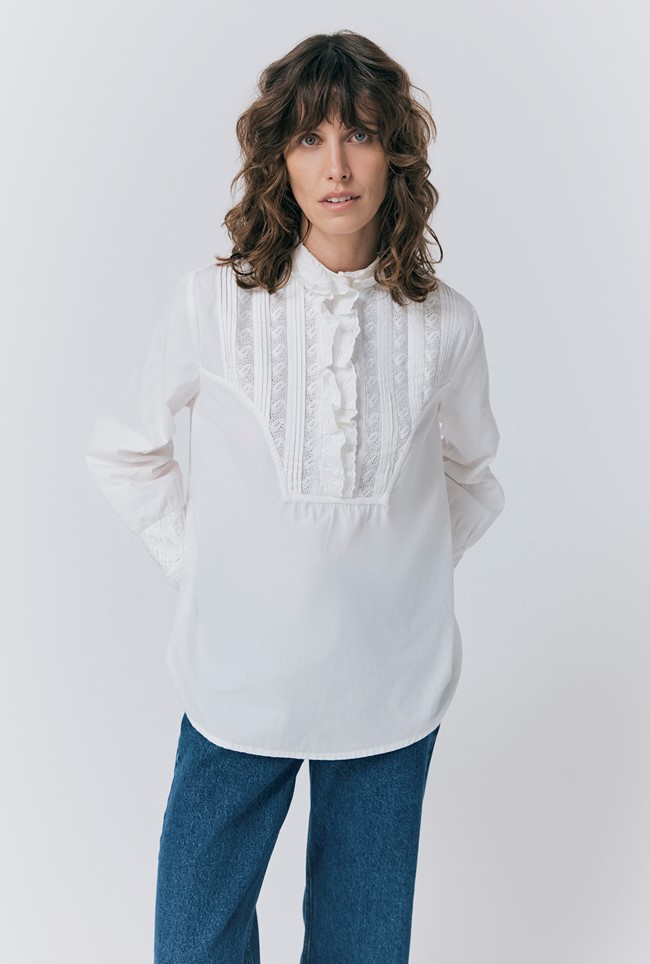 Ellery Broderie Anglaise Cotton Blouse