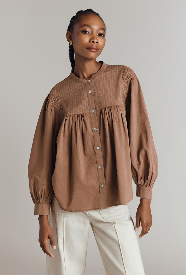 Greta Cotton Jacquard Blouse