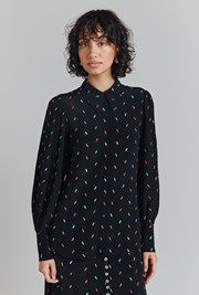 Alice  Embroidered Spot Crepe Blouse