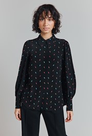 Alice  Embroidered Spot Crepe Blouse