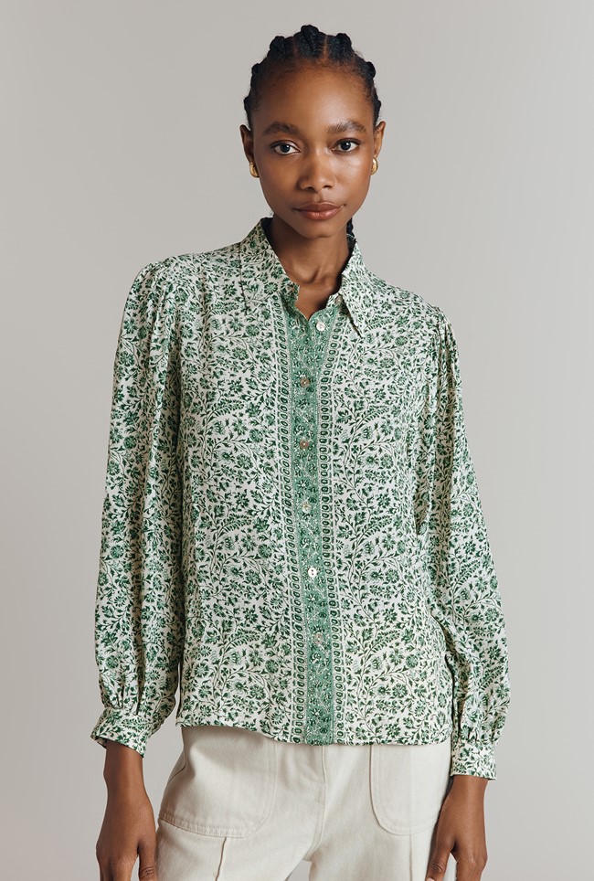 Allegra Printed Button Down Shirt