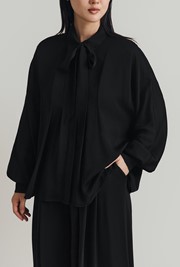 Margie Pussybow Tie Neck Blouse