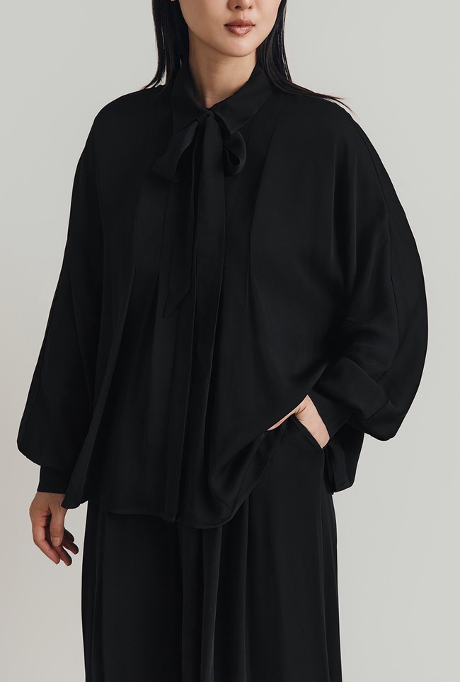 Margie Pussybow Tie Neck Blouse