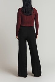 Jean Ribbed Knit Polo Top