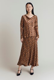 Isabella Leopard Print Satin Blouse